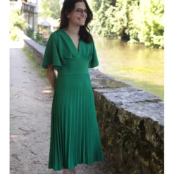 Robe Malorqua -Étoffe Belle Soldes Boutique 012 vert bresil atelier de mila 2