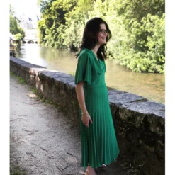 Robe Malorqua -Étoffe Belle Soldes Boutique 012 vert bresil atelier de mila 3