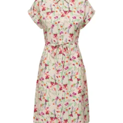 JACQUELINE DE YONG Robe Camille -Étoffe Belle Soldes Boutique 15286472 sandshell desert fl jacqueline de yong 3