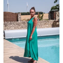 Robe Milena 7 Robe Milena -Étoffe Belle Soldes Boutique 18011 bleu canard atelier de mila 2