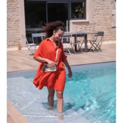 Robe Damia -Étoffe Belle Soldes Boutique 56150 orange w studio 2