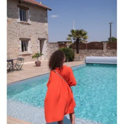 Robe Damia -Étoffe Belle Soldes Boutique 56150 orange w studio 3