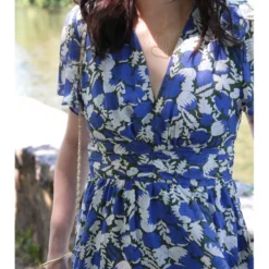 Robe Eline -Étoffe Belle Soldes Boutique d352 bleu in april 4