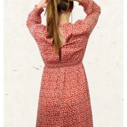 Robe Bessie -Étoffe Belle Soldes Boutique mj28073 corail majolica 2