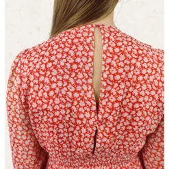 Robe Bessie -Étoffe Belle Soldes Boutique mj28073 corail majolica 4