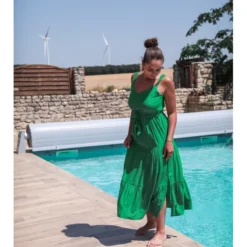 Robe Giulia -Étoffe Belle Soldes Boutique mj79442 vert bresil majolica 2