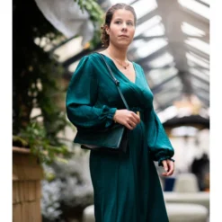 Robe Ceinture -Étoffe Belle Soldes Boutique r1732 vert sapin in april 2