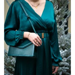 Robe Ceinture -Étoffe Belle Soldes Boutique r1732 vert sapin in april 3