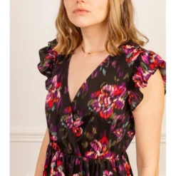 Robe Longue Heidi -Étoffe Belle Soldes Boutique r1998 noir violet in april 3