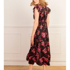 Robe Longue Heidi -Étoffe Belle Soldes Boutique r1998 noir violet in april 7