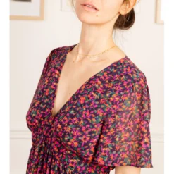 Robe Holly -Étoffe Belle Soldes Boutique r2108 fushia violet in april 2