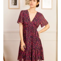 Robe Holly -Étoffe Belle Soldes Boutique r2108 fushia violet in april 3