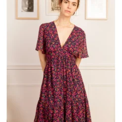 Robe Holly -Étoffe Belle Soldes Boutique r2108 fushia violet in april 4