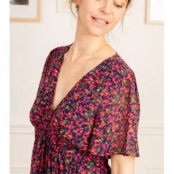 Robe Holly -Étoffe Belle Soldes Boutique r2108 fushia violet in april 5