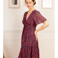 Robe Holly -Étoffe Belle Soldes Boutique r2108 fushia violet in april 6