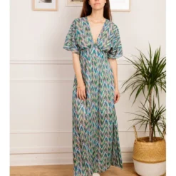 Robe Manille -Étoffe Belle Soldes Boutique r2120 bleu in april 2