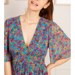 Robe Yris -Étoffe Belle Soldes Boutique r2337 bleu in april 6