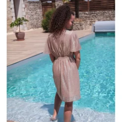 Robe Mylena -Étoffe Belle Soldes Boutique r2603 doree in april 4