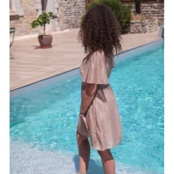 Robe Mylena -Étoffe Belle Soldes Boutique r2603 doree in april 7