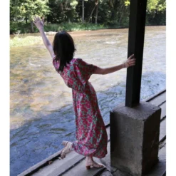 Robe Astrid -Étoffe Belle Soldes Boutique r2683 vert in april 2