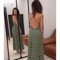 Robe Oleron -Étoffe Belle Soldes Boutique r2832 vert in april 4