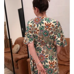 Robe Eugenie -Étoffe Belle Soldes Boutique r2881 vert in april 2