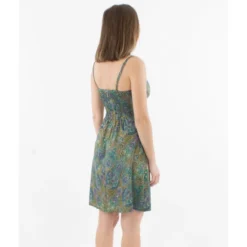 Robe Courte Laverda -Étoffe Belle Soldes Boutique ro16771 vert coline 1