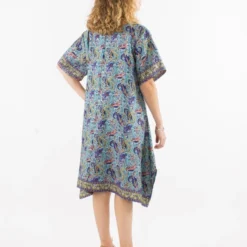 Robe Mossoro -Étoffe Belle Soldes Boutique ro17014 turquoise coline 2