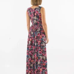 Robe Porto -Étoffe Belle Soldes Boutique ro17063 choco coline 2