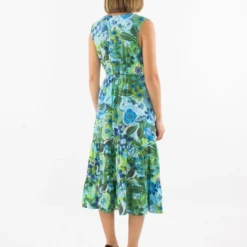 Robe Santo -Étoffe Belle Soldes Boutique ro17079 bleu coline 2