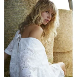 Molly Bracken Robe Indiana -Étoffe Belle Soldes Boutique t1445bp blanc molly bracken 2