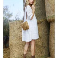 Molly Bracken Robe Indiana -Étoffe Belle Soldes Boutique t1445bp blanc molly bracken 3